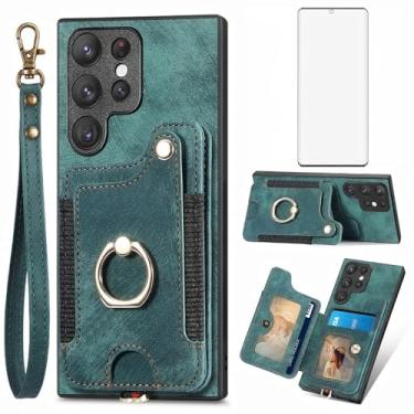 Imagem de Asuwish Capa de telefone para Samsung Galaxy S23 Ultra 5G Capa carteira com protetor de tela e alça de pulso RFID suporte para cartão de crédito anel suporte S23Ultra 23S S 23 23Ultra 6,8 polegadas