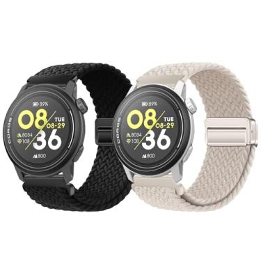 Imagem de LeyuBand Pulseiras magnéticas de nylon de 22 mm compatíveis com Coros PACE 3/APEX 2 PRO/APEX PRO/APEX de 46 mm para homens e mulheres