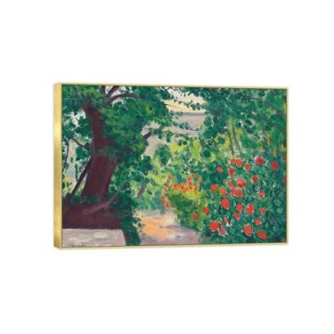 Imagem de BMZFYBS Famosa imagem de paisagem de arte de parede - impressões em tela - pintura de moldura dourada para sala de estar banheiro decoração de casa 70 x 100 cm 27 x 39 pol