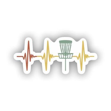 Imagem de Stickers for Everyone Adesivo vintage disco golfe retrô batimento cardíaco presente disco golfe decalque para carro, caminhão, para-choque, laptop, vinil, janela, parede EUA