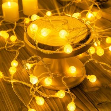 Imagem de Plugue USB Fairy Lights - Enfeite de Natal 20 luzes LED 3 m mini cordão de luzes com fio prateado, modo cintilante e estável, branco quente para casamento, festa, potes de pedreiro, decorações de mesa