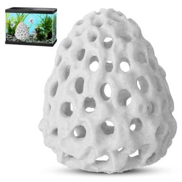 Imagem de ElevateTech Couros de camarão para aquário Betta Habitat Túnel com ventosa para peixes de aquário com ventosa, acessório de enfeite de esconderijo para peixes pequenos