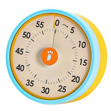 Imagem de Temporizador mecânico redondo magnético, temporizador de 60 minutos com ímã forte, alarme de 3 a 4 segundos, despertador de cozinha com construção de metal ABS/PC