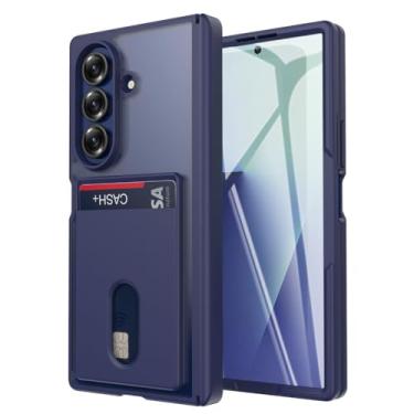 Imagem de LTLMYDAM Capa protetora de tela para Samsung Galaxy Z Fold 7, capa fina com dobradiça de envoltório completo para cartão com absorção de choque, azul, dobrável 7