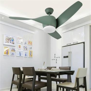 Imagem de Ventilador de teto LED contemporâneo com lâmpada, controle remoto, design moderno e elegante, ideal para sala de estar, restaurante, quarto, escritório e quarto infantil (Estilo 10)