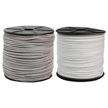 Imagem de Tiras de Camurça 2.7mm 20 Metros Cinza e 20 Metros Branco - Sundayacce