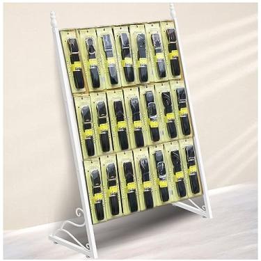 Imagem de Suporte de exibição de varejo, organizador de cinto, chapéus, joias, chaveiro, artesanato, pulseira, pulseira, suporte de brinco com ganchos, para shoppings/showroom/loja de varejo/exposição (branco