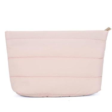 Imagem de DSDFIDn Bolsa de maquiagem pequena inchada para mulheres, bolsa de cosméticos, bolsa organizadora de higiene pessoal, HG-rosa