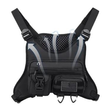 Imagem de Bolsa de peito para corrida, bolsa esportiva, colete de corrida, bolsa leve, mochila para uso ao ar livre, para corrida, caminhadas, viagens, treino, caça, ciclismo, academia, acampamento, homens e