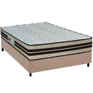 Imagem de Cama Box Casal: Colchão Espuma D45 Paropas Ag65 Confort New + Base Crc Suede Clean (138x188)