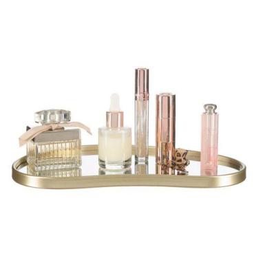 Imagem de Bandeja Decorativa Espelhada Perfumes Maquiagem Lavabo Pia - PGB, Dour