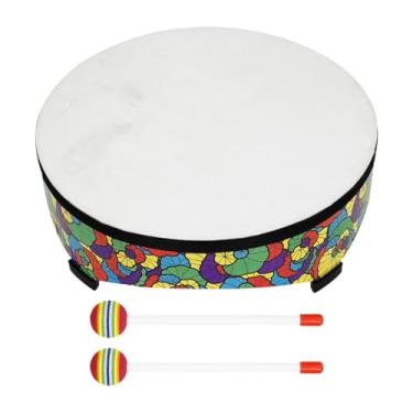 Imagem de Milageto Piso tom tambor crianças tambor madeira 22.05 polegadas tambor musical com bateria para festas de concerto para bebês dança de instrumentos musicais