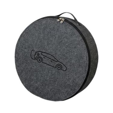 Imagem de predolo Bolsa organizadora para cabos EV, estojo de transporte, portátil, cinza, com fecho de zíper, Redondo