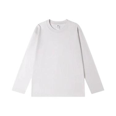 Imagem de Camiseta Feminina Azul Oversized De Manga Longa 230 GSM Casual Básica 