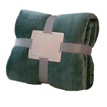 Imagem de Cobertor de lã com peso e mantas fofas femininas masculinas para cama adulto casal solteiro para sofá grosso e quente macio confortável para inverno outono lavável na máquina (verde, 181 x 202 cm)