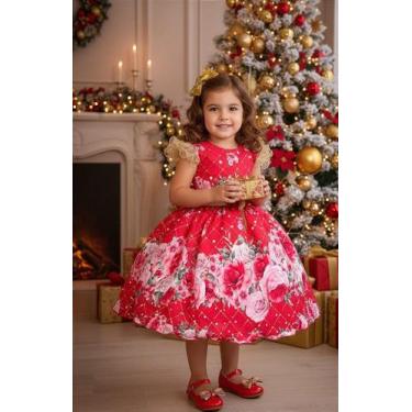Imagem de Vestido Marie - Flores Vermelho para Natal, Vermelho, 2