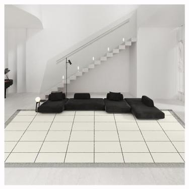 Imagem de SPXMQSS Tapete de sala de estar, tapetes para quarto, ultramacios, para sala de estar, antiderrapante, não cai, lavável na máquina - preto/branco