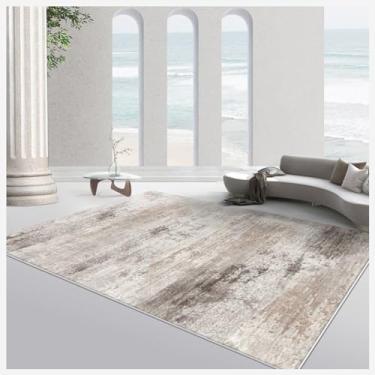 Imagem de Tapetes laváveis à máquina, resistentes à sujeira e fáceis de cuidar para tapetes grandes para sala de estar, tapete espesso antiderrapante para sofá, para quarto, sala de jantar, escritório, cinza