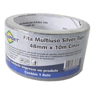 Imagem de Fita Silver Tape Cinza 48mm x 10m - Brasfort 7548
