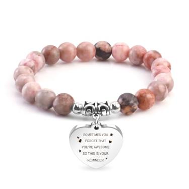 Imagem de EGHTvmok Presentes inspiradores para mulheres, presentes de formatura, pulseiras de cura, presente espiritual, incentivo à saúde mental, presente motivacional, animador, positivo, afirmação