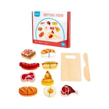 Imagem de Finta de madeira jogar simulação comida frutas legumes brinquedos para