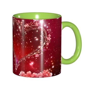 Imagem de Zeraoke Canecas de café criativas com estampa de coração romântico, personalizadas, presente para família, tamanho de 325 ml, unissex