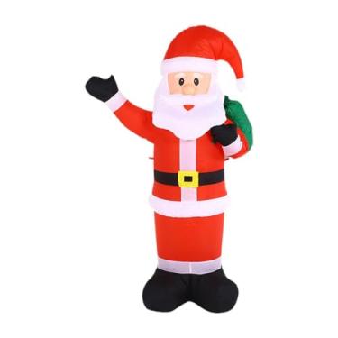 Imagem de Tachiuwa Papai Noel inflável de Natal para decoração externa, com luzes, para colocar no chão e decorar o jardim.