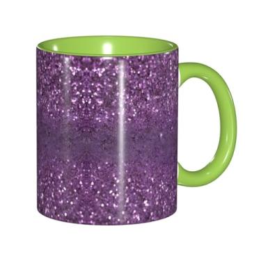 Imagem de Zeraoke Canecas de café criativas com estampa de lantejoulas, personalizadas, presente para família, tamanho de 325 ml, unissex