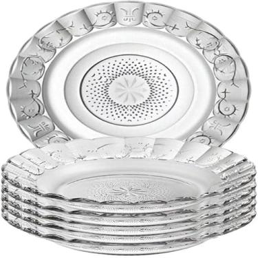 Imagem de Pratos de vidro, refeicoes deliciosas, decoracao elegante, design estelar, transparente, unicos, formato estrela, incriveis