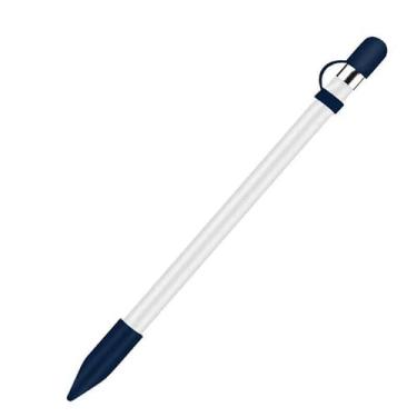 Imagem de Conjunto de capa protetora de silicone antiperda 4 em 1 para Apple Pencil 1 (azul)