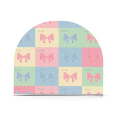 Imagem de Qilmy Bonito suporte de guardanapo de acrílico de gravata borboleta, porta-guardanapos para mesas cozinha restaurante decoração de casa, suporte decorativo moderno para guardanapos de coquetel de