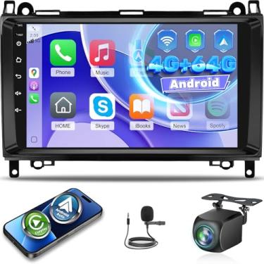 Imagem de [4 + 64 G] Rádio automotivo NHOPEEW para Mercedes Benz Sprinter W906 W169 W245 W639 Vito Viano, estéreo de carro Android de 9 polegadas com reprodução sem fio e Android Auto/EQ áudio/GPS/WiFi/SWC +