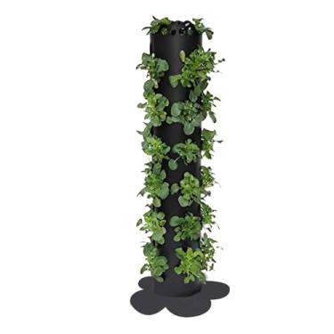 Imagem de Torre De Plantador Vertical, 80 cm Torre Oca de Vasos de Flores em Pé, Plantador de Exterior com Capacidade para Até 30 Plantas, para Alpendre Jardim Pátio Local de Trabalho Relvado Exterior Átrio