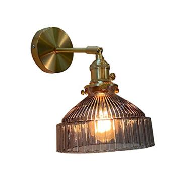 Imagem de Luminária de parede interna em vidro com interruptor, acabamento em latão, ideal para sala de estar, quarto, escritório, cozinha, loft, bar, ajustável em 180° (verde)