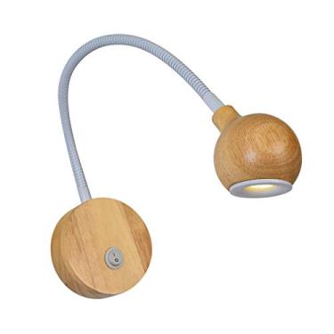 Imagem de Luminária de parede 3W para cabeceira, luminária de mesa flexível com haste articulada, LED, para leitura, ideal para quarto e escritório, 210 lúmens, 3500K, branca.