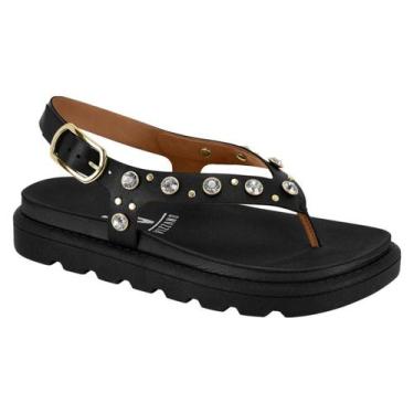 Imagem de Sandália Vizzano Feminina Flatform Strass Brilho Tira Dedo Conforto -,