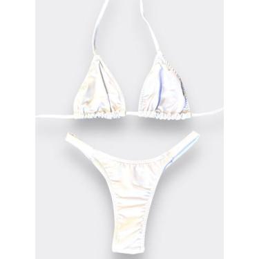 Imagem de Biquini Cortininha V MANIA Asa Delta Varias Cores Liso, Branco, G