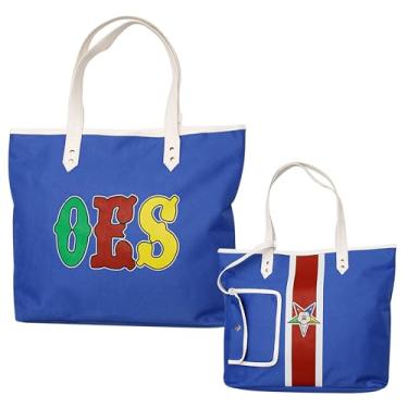 Imagem de Sacola OES – Bolsa de ombro Codura e Poli-vinil com carteira combinando | Material à prova d'água e design de emblema OES, Azul, Large