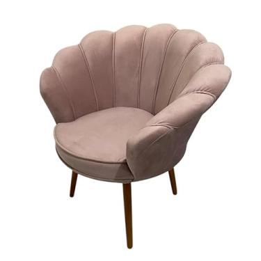Imagem de Poltrona Decorativa Pétala Luxo em Tecido Veludo com Pés Palito para Sala Quarto e Recepção - Conforto e Sofisticação (Rose)