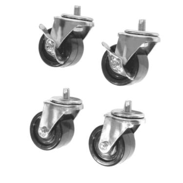 Imagem de Kit 4 Rodízios Antirrisco De Aço Para Estantes Aramadas Uteall