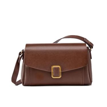 Imagem de saursmehat Bolsas transversais de couro genuíno para mulheres bolsas médias modernas com alças removíveis