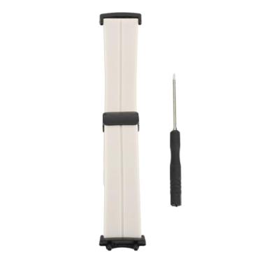 Imagem de ZJchao Pulseira de Relógio de Silicone, Liberação Rápida, Pulseira de Substituição Ajustável Com Fecho para Smartwatch T Rex 3, Material de Aço Inoxidável, 21.5 Cm de Comprimento (Branco vintage)