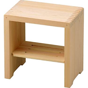 Imagem de IPPINKA Banco de banho quadrado japonês Hinoki, altura de 30 cm, feito no Japão