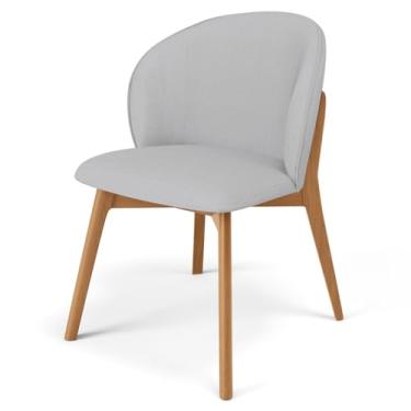 Imagem de Cadeira de Jantar e Estar Living Estofada Mia L02 Linho Cinza - Lyam Decor