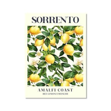 Imagem de Sorrento Lemon Amalfi Coastbei Limoni Freschi Pintura em tela arte de parede impressões de frutas cozinha moderna pôsteres fotos sala de jantar casa bar café decoração (SKU1,30.5x40.6 cm = (30x40cm