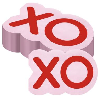 Imagem de Crtiin 100 guardanapos de dia dos namorados vermelho em forma de xo design de guardanapos de coquetel design de dia dos namorados suprimentos de jantar para encontros românticos celebração de amor