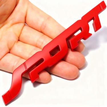 Imagem de Logotipo de carro esportivo com modificação transfronteiriça 3D adesivo de metal estereoscópico para carro adesivo de cauda etiqueta de raspar placa de folha (vermelho)