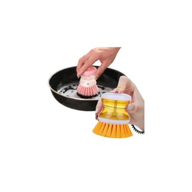 Imagem de Escova Multiuso com Dispenser, PP, 40ml, 24cm, Reservatório Integrado para Detergente, Cerdas Resistentes, Design Ergonômico