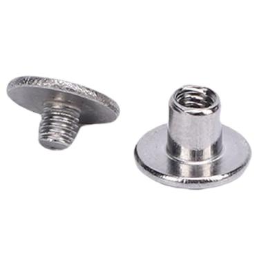 Imagem de Dioche Conjunto de Parafusos de Rebite 100 Pares de Fixadores de Rebite de Cabeça Redonda Plana de Aço Inoxidável para Artesanato Em Couro, Encadernação de Roupas, Tarefas Decorativas