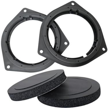 Imagem de Fiegromech Espaçador de alto-falante sólido com anel de espuma compatível com Toyota RAV4 Corolla 4Runner Tacoma Sienna Yaris Matrix, espaçadores adaptadores de alto-falante de porta de carro de 16,5